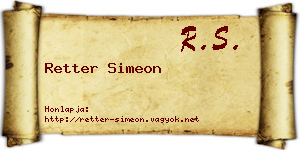 Retter Simeon névjegykártya